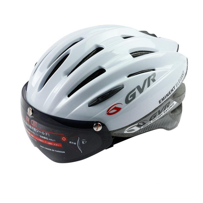 Helmet/ 17 Ventilations / 250g / 56~61cm / Complete White/ with Glasses خوذة جيفيار مع النظارة